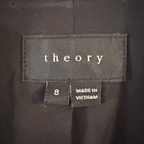 Theory Ponte Open Women’s Blazer Lined Stretch Heathered Gray Size 8 Officecore - Picture 5 of 6